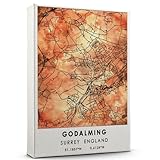 Godalming Map Poster, England Map City Art