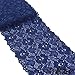 6.2 Inch Stretch Lace Trims Floral Embroidered Elastic Fabric for Garment and DIY Craft Supply by 5 Yards (Navy Blue)