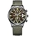 JEDIR Men Military Chronograph Quartz Wrist Watch Analog Number Dial with Date Window Metal Case (Green)