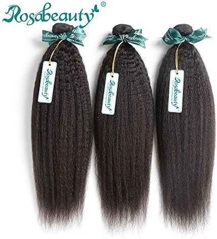 Brazilian Virgin Hair Kinky Straight 3 Bundles Grade 8A Straight 100% Unprocessed Brazilian Human Hair Weave Bundles (22"24"26")