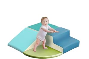 MOOITZ Foam Climbing Blocks for Toddlers, 4pcs Climbing Toys for Toddlers for Climb,Crawl and Slide, Toddler Climbing Toys Indoor for Nursery, Living Room, Children's Room (Blue)