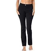 HDE Yoga Dress Pants for Women Straight Leg Pull On Pants with 8 Pockets