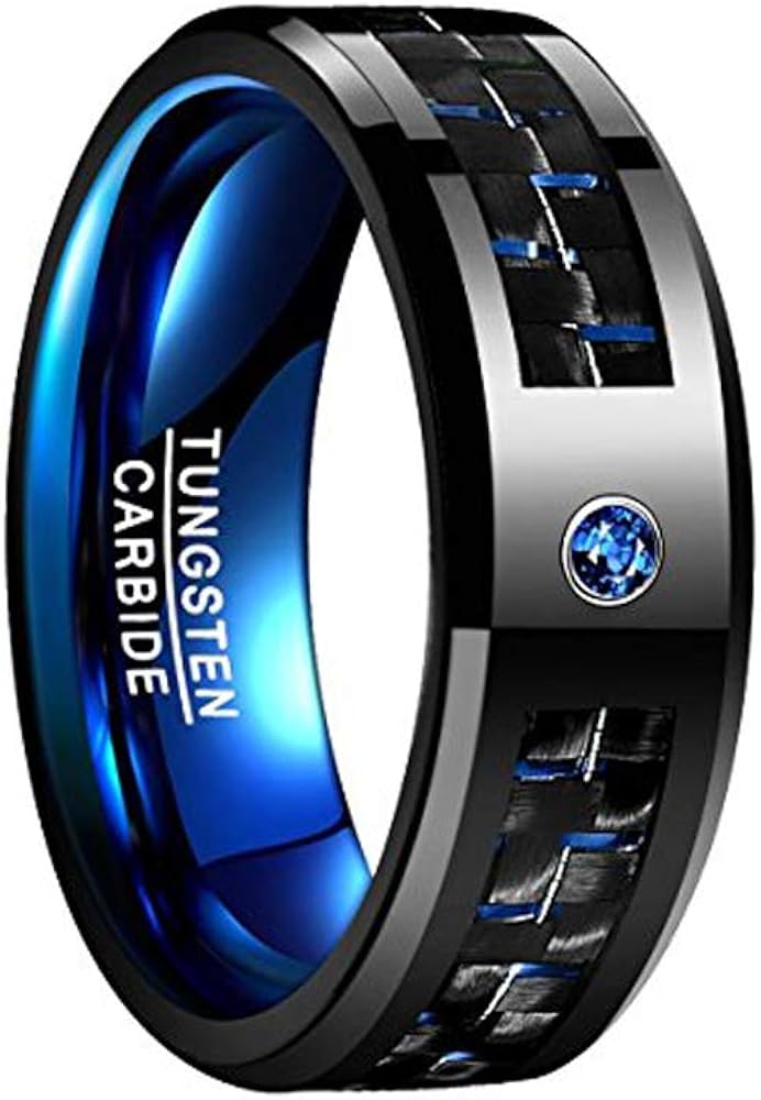 Bague Noire En Zirconium, Taille 59/USA 9 - Bijou Fantaisie Homme/femme, Alliage Cristal