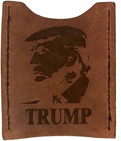 EDC Slim Leather Wallet / Card Holder-- President Trump
