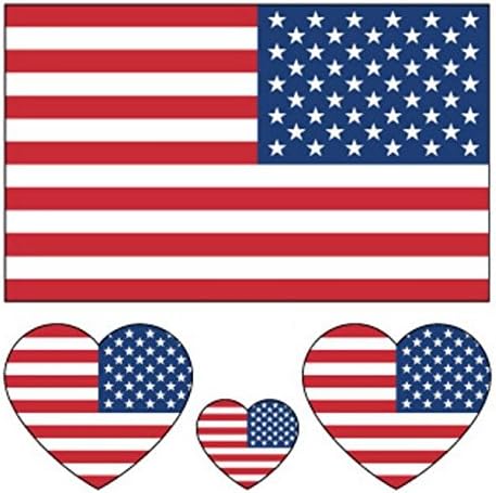 Zhisan 2018 World Cup FIFA National Banner Flags Tattoo Sticker-5Pcs (American)
