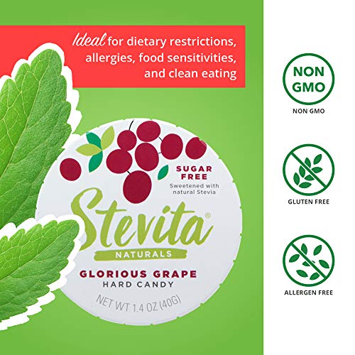 Stevita Stevia Sweet Candy Natural Grape Flavor (6 Pack) 1.4 Ounces