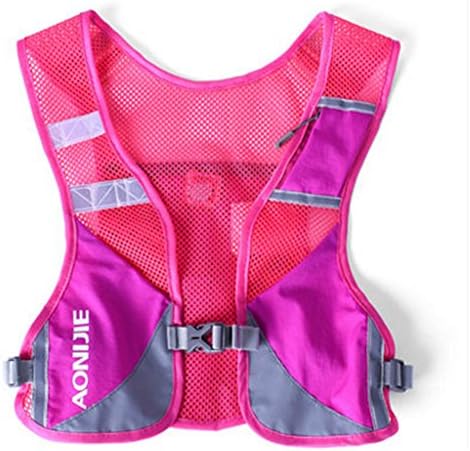 RICHELE Adjustable High Visibility Reflective Vest Safety Vest with Backpacks Pocket for Running Cycling Jogging Biking Walking ( Red)