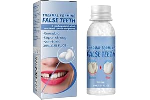womcare Fake Tooth Repair Kit-Thermal Beads for Filling Fix The Missing and Broken Tooth or Adhesive The Denture Fake Teeth, White