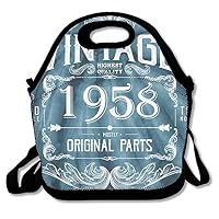 SWDGYW36 60th Birthday Vintage 1958 Lunch Bag Lunch Tote Lunch Pouch Handbag Made for Women, Men and Kids
