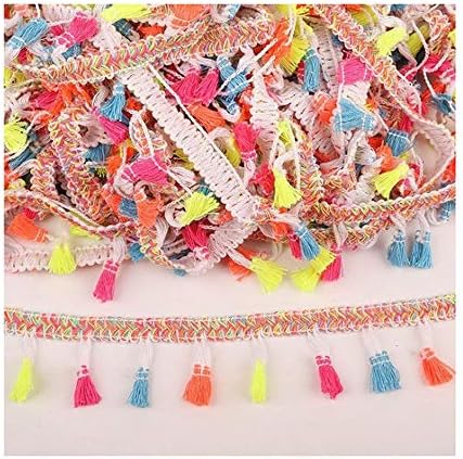 2 Yard/Lot 4cm Pompom Tassel Pompom Lace Trim Ball Braid Lace Fringe Ribbon Wedding Home Decoration DIY Sewing Accessory,Color 1