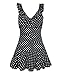 Tempt Me Women One Piece Vintage Polka Dot V-neckline Falbala Edged Swimdress B XL