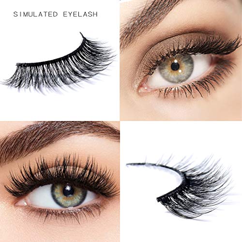 Eyelashes Dance, 3D False Eyelashes Hand-made Luxury Fashion Fake Lashes Black Nature Fluffy Long Soft Reusable, 6 Pair 2 Styles, With Free EyeLash Tweezers (02&36)