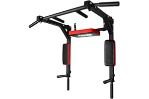 OneTwoFit Multifunctional Wall Mounted Pull Up Bar Chin Up bar Dip Station for Indoor Home Gym Workout, Power Tower Set Training Equipment Fitness Dip Stand Supports to 440 Lbs OT126