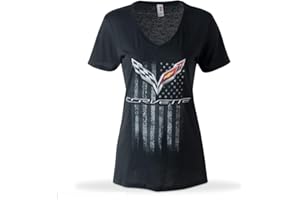 GENERAL MOTORS West Coast Corvette / Camaro C7 Corvette American Legacy Ladies T-Shirt/Black