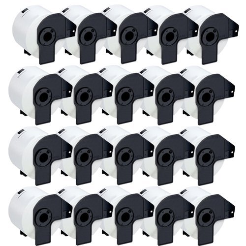 20x Compatible Brother P-Touch DK22205 62mm x 30.48m Continuous White Standard Address Labels Rolls