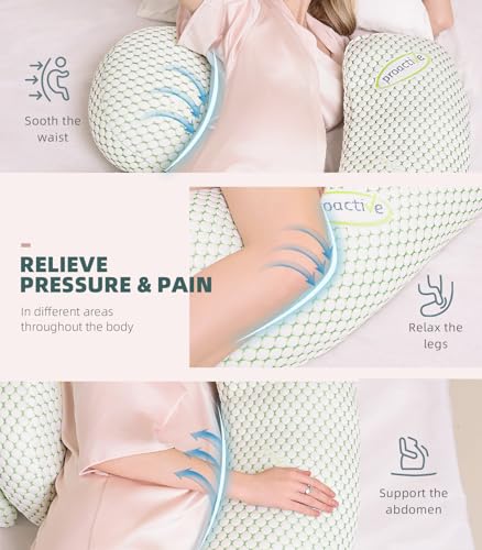 Oternal Pregnancy Pillow for Pregnant Women, Soft Pregnancy Body Pillow, Support for Back, Belly, Hips, Legs, Maternity Pillow with Detachable and Adjustable Pillow Cover