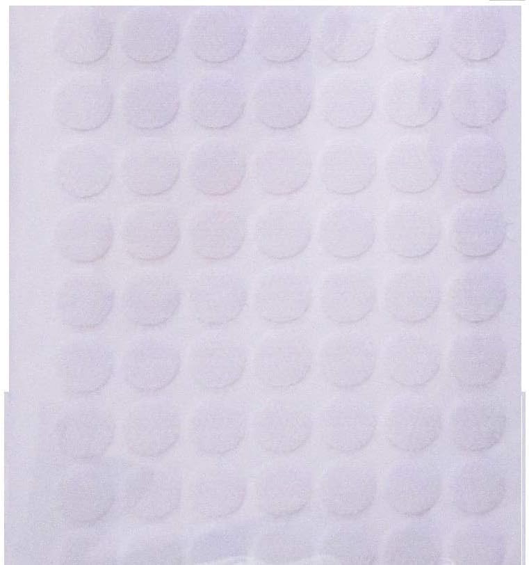 Syntego 210 x 13mm Hook and Loop Self Adhesive Coins Dots 105 Hook & 105 Loop Fasteners (White, 2)