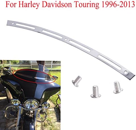 Chrome Motorcycle Windshield Trim Metal Slotted Batwing Windscreen Trim For Harley Touring Electra Street Tri Glide 1996-2013