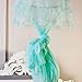 HOUSWEETY Princess Bed Canopy Netting Mosquito Net Round Lace Dome for Twin Full and Queen Size Beds Crib