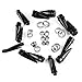 CABBE KALLO 32Pcs 00G - 24mm Big Gauges Ear Stretching Kit Acrylic Tapers Surgical Steel Tunnels Piercing Set White Green Orange Black Ear Gauge Stretching Kit Expanders Gift,Black