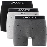 Lacoste mens Casual All Over Croc 3 Pack Cotton Stretch Boxer Briefs