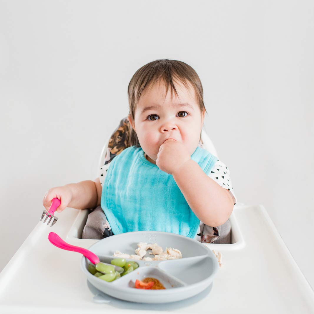 green sprouts Muslin Bibs made from Organic Cotton (5 pack)| 4 absorbent layers protect from sniffles, drips, & drools | 100% Organic cotton muslin, Adjustable snap closure, Machine washable : Baby