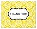 Note Card Cafe Thank You Cards with Gray Envelopes | 36 Pack | Damask Thank You | Blank Inside, Glossy Finish | for Greeting Cards, Occasions, Birthdays, Gifts
