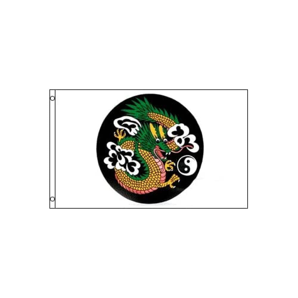 AZ FLAG - Chinese Dragon Yin And Yang Flag - 3x5 Ft - 100D Polyester Dragons Of China Banner with Two Metal Grommets - Fade Resistant - Vivid Colors - 3' x 5' Feet - 150x90 Cm