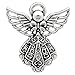 Angel Charms Pendants 1 Inch Antiqued Silver Guardian Angel (12 Charms)