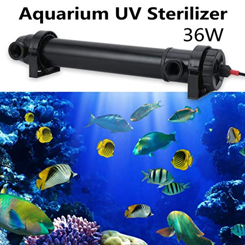 DoMoment 36W Aquarium UV Sterilizer Lamp Light Clarifier Water Cleaner Pond Tank Fountain Reef Pump Filter US Plug