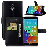 Meizu M2 Note Case, Ultra Slim Stand Flip Wallet Case with Built-in Card Slots, Vistore Premium Litchi Stria PU Leather Wallet Cover Case(Black)