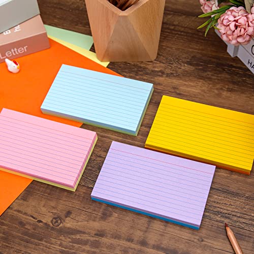 Koogel Revision Cards Bulk, 272PCS Colourful Flash Cards Index Cards Ruled Notecards with Tab 7.5cm x 12.5cm for Learning Note Taking to Do List