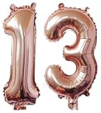 ZIYAN 40 Inch Giant 13th Rose Gold Number Balloons,Birthday / Party Balloons