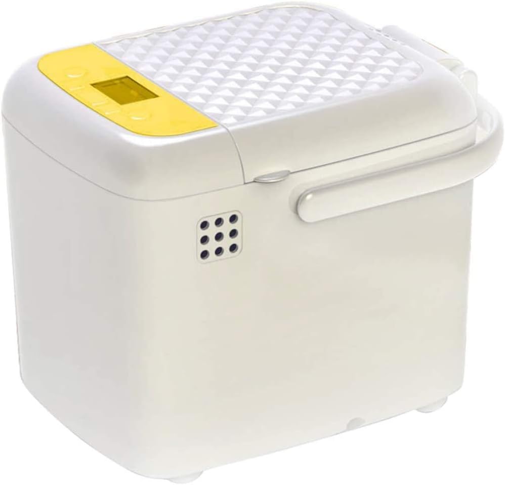 Bread Maker, Automatic Intelligent Home Breadmakers, Compact Fast Bread Machine With Automatic Insulation Power-Off Function, Appointment Time, White + Yellow