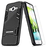 COVRWARE® Samsung Galaxy Grand Prime Case - [Slim Series] Armor Protective Case [Kickstand] [Slim Fit] [Screen Protector]- Black (CW-G530-SL01)