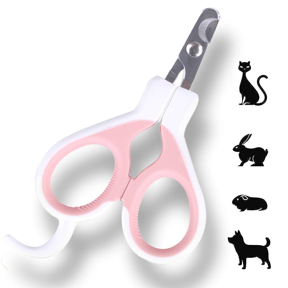 Angzhili Pet Nail Clippers - Cat Claw Clippers for Rabbit Puppy Kitten Kitty Guinea Pig Small Dog - Sharp, Safe,Anti-Scratch (Pink)