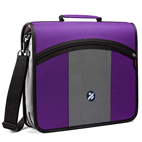 3-Inch Zipper Binder, 3 Round Rings Binder Handle