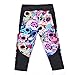 Sister Amy Women's 3D Digital Print Workout Running Capri Pants Crop Leggings Follower Skulls US S
