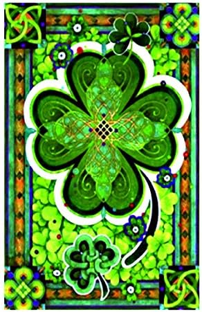 Shamrocks St. Patrick's Day Garden Flag Decorative Clovers Irish Green decorative flags initial flags party flags 28 x 40 Inch Double Sided banner home flags Print flags
