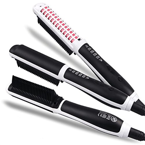 Brosse lisseur cheveux, Willdo Défriser les Cheveux Anti Scald Anti Statique Fer à lisser avec Technologie Ionique (Blanc)