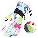 RunRRIn Snow & Ski Gloves for Kids Boys Girls Toddlers - Waterproof, Touchscreen Winter Gloves with Thermal Insulated, Warm for Skiing, Snowboarding & Cold Weather (White-L)