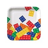 Building Block Party Square Dessert Plates