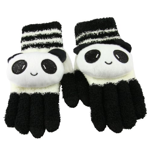 Greenery-Cute-Winter-Wool-Touchscreen-Gloves-Mitten-iPhone-Gloves-Texting-Gloves-for-GirlsLadies-Great-Gift-for-Christmas-Day-New-Year-Black-White-Panda