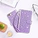 UrbanDrama iPhone 8 Plus Case iPhone 7 Plus Case, Glitter Sparkly Flip Wallet Folio PU Leather Credit Card Slots Protective Case Cover for iPhone 7 Plus, iPhone 8 Plus 5.5 Inches, Purple