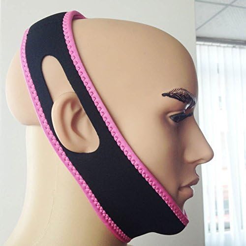 Anti Snoring Chin Strap - Snore Stopper Solution, Comfortable and Adjustable, Best Solution for Natural Sleep with Easy Breath. (Black+Pink)