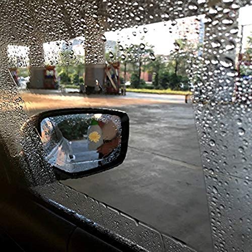 Rearview Mirror and Side Window Films (Rec+Oval)-4 Pack(5.7x3.9Inch+5.9x7.9Inch) Universal Rainproof Car Rear View Mirror Window Clear Nano Car Anti Fog Anti-Glare,Anti-Scratch Protective Film