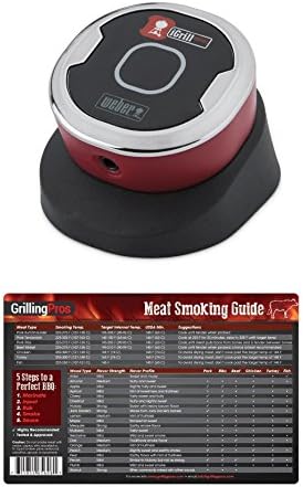 GrillingPros Weber iGrill Mini Thermometer With Weather Proof Meat Smoking Guide Magnet