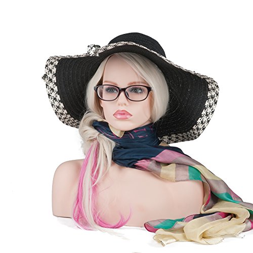 L7 Mannequin Realistic American Polypropylene Mannequin Head Form with Shoulder Bust