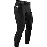 Runhit Mens Compression Pants Running Tights Pockets Sports Leggings Spandex Workout Cycling Athletic Thermal