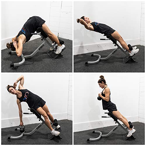 Valor Fitness CB-13 Adjustable Roman Chair/Back Extension Bench Hyperextension Machine Lower Back Exercise Equipment for Back Workout and Ab Bench - Thumbnail 3